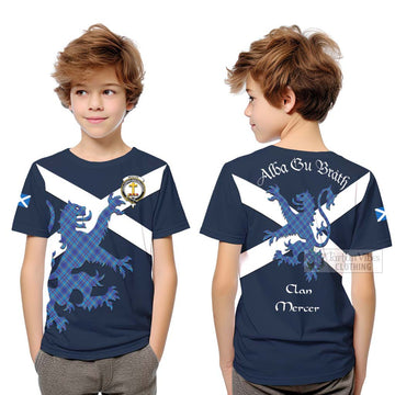 Mercer Tartan Lion Rampant Kid T-Shirt Proudly Display Your Heritage with Alba Gu Brath and Clan Name