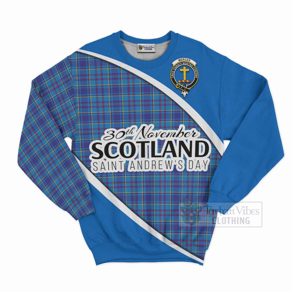 Tartan Vibes Clothing Mercer Family Crest Tartan Sweatshirt Celebrate Saint Andrew's Day in Style