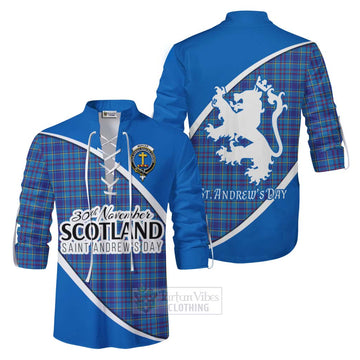 Mercer Family Crest Tartan Ghillie Kilt Shirt Celebrate Saint Andrew's Day in Style