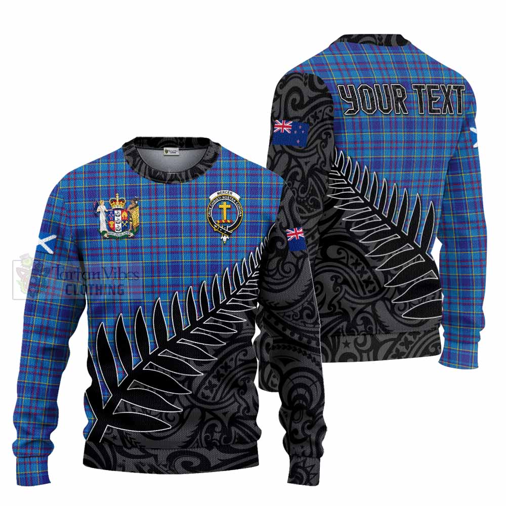 Tartan Vibes Clothing Mercer Crest Tartan Knitted Sweater with New Zealand Silver Fern Half Style