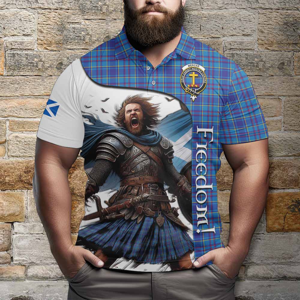 Tartan Vibes Clothing Mercer Crest Tartan Polo Shirt Inspired by the Freedom of Scottish Warrior