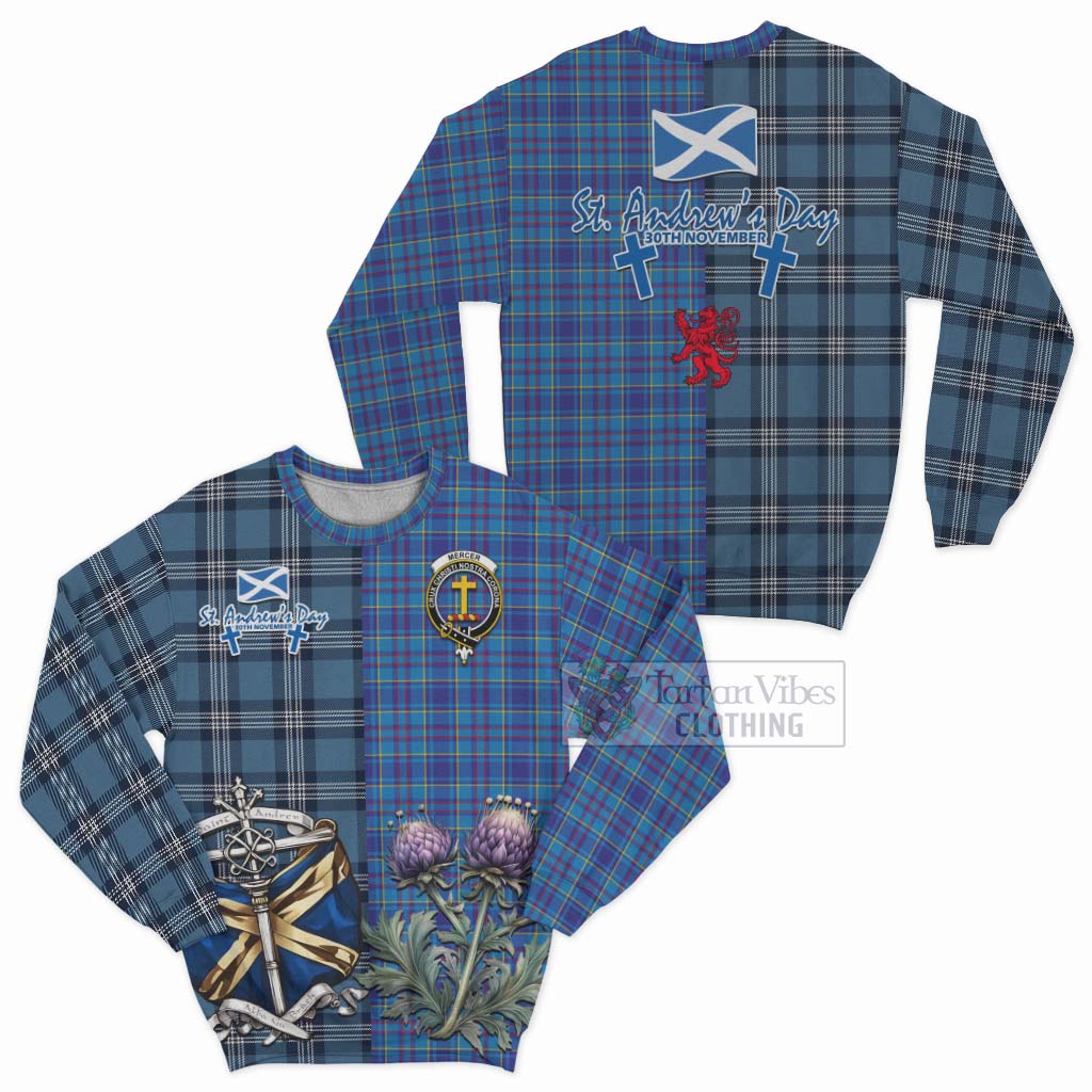 Tartan Vibes Clothing Mercer Tartan Sweatshirt Happy St. Andrew's Day Half Tartan Style