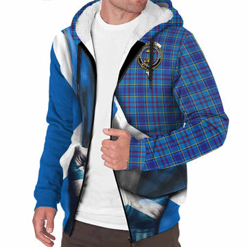 Mercer Tartan Sherpa Hoodie with Family Crest Scotland Patriotic Style