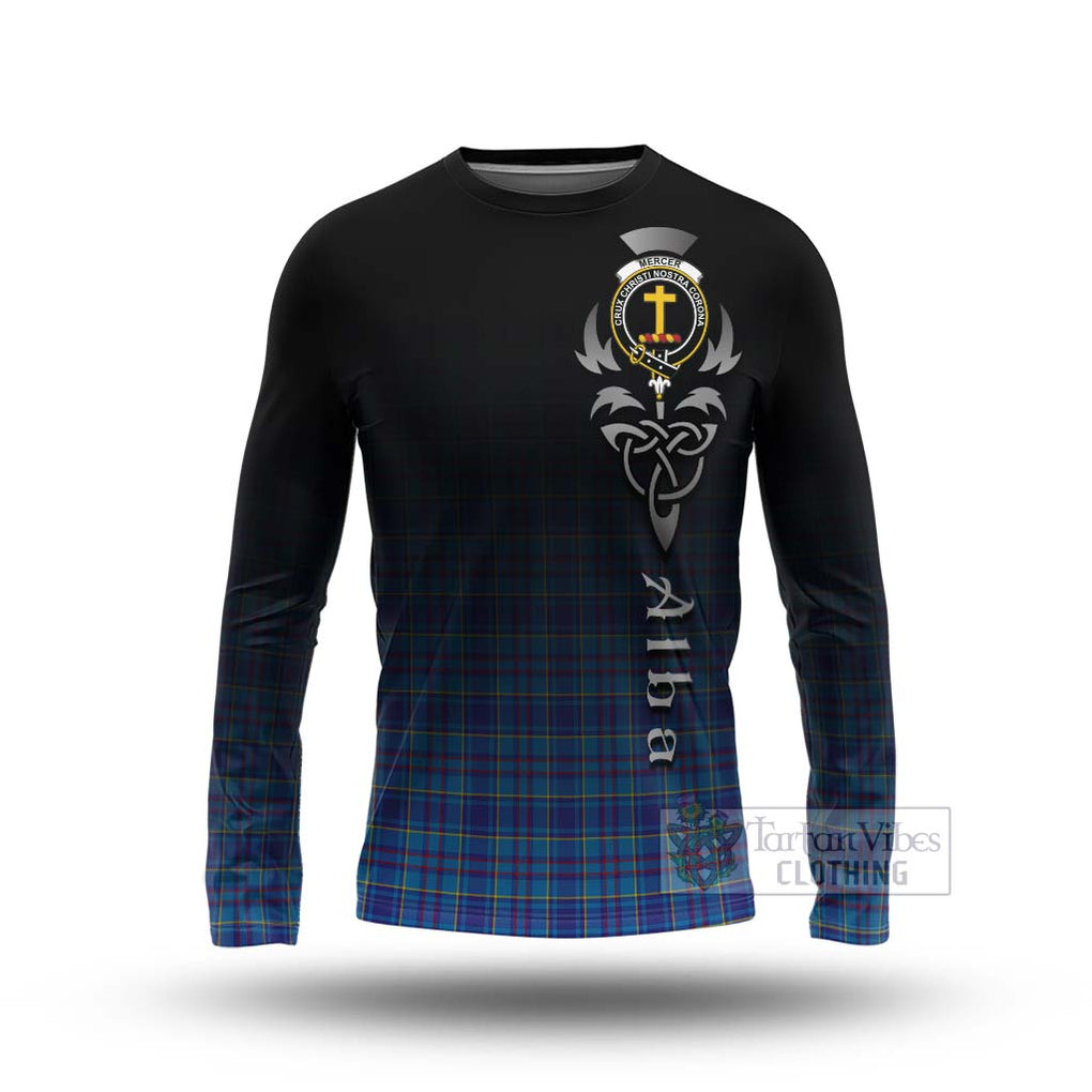 Tartan Vibes Clothing Mercer Tartan Long Sleeve T-Shirt Featuring Alba Gu Brath Family Crest Celtic Inspired