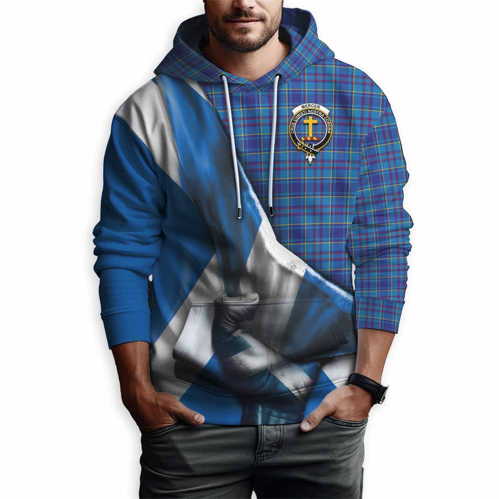 Tartan Vibes Clothing Mercer Tartan Hoodie with Family Crest Scotland Patriotic Style