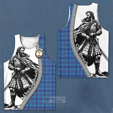 Mercer Tartan Clan Crest Men's Tank Top with Highlander Warrior Celtic Style