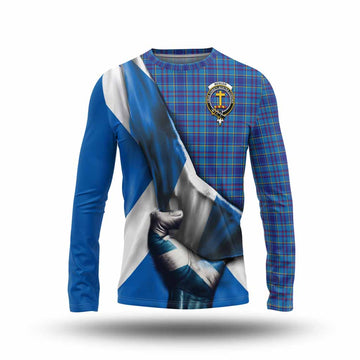 Mercer Tartan Long Sleeve T-Shirt with Family Crest Scotland Patriotic Style