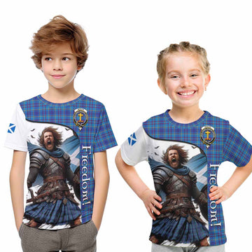 Mercer Crest Tartan Kid T-Shirt Inspired by the Freedom of Scottish Warrior