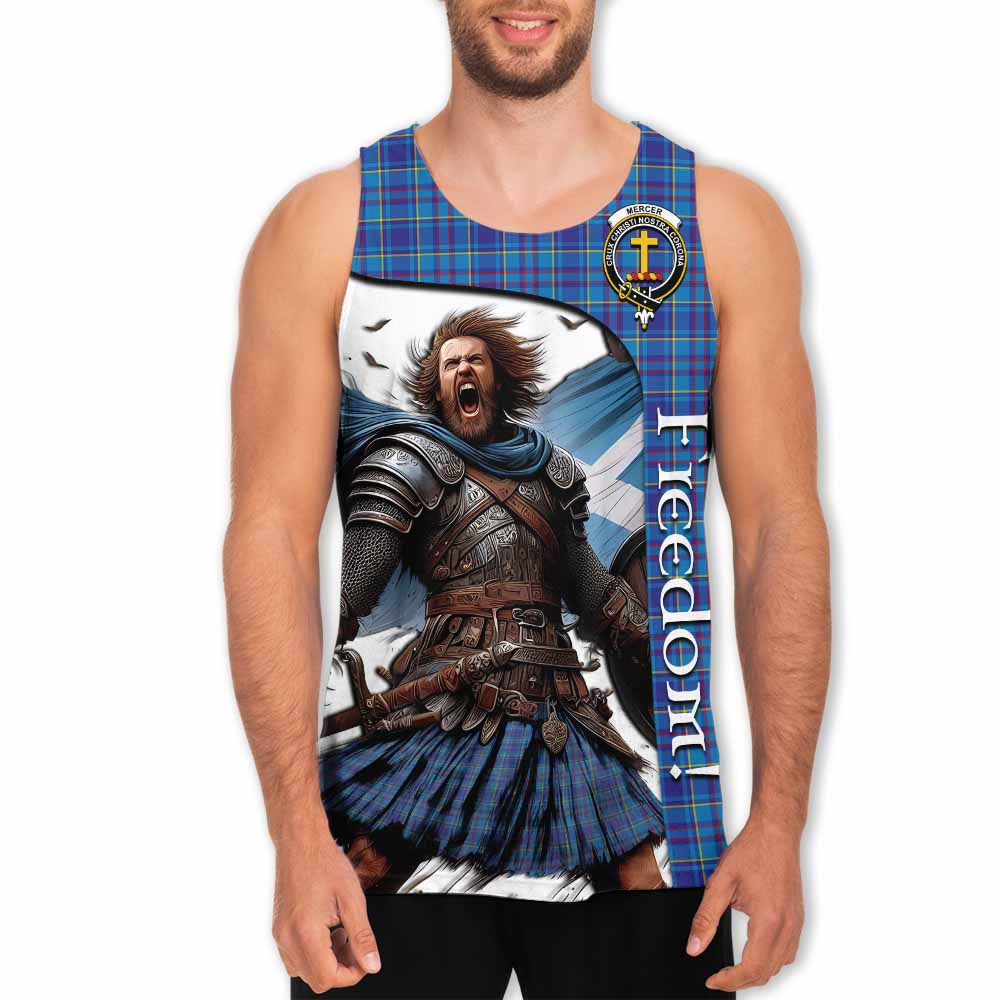 Tartan Vibes Clothing Mercer Crest Tartan Men's Tank Top Inspired by the Freedom of Scottish Warrior