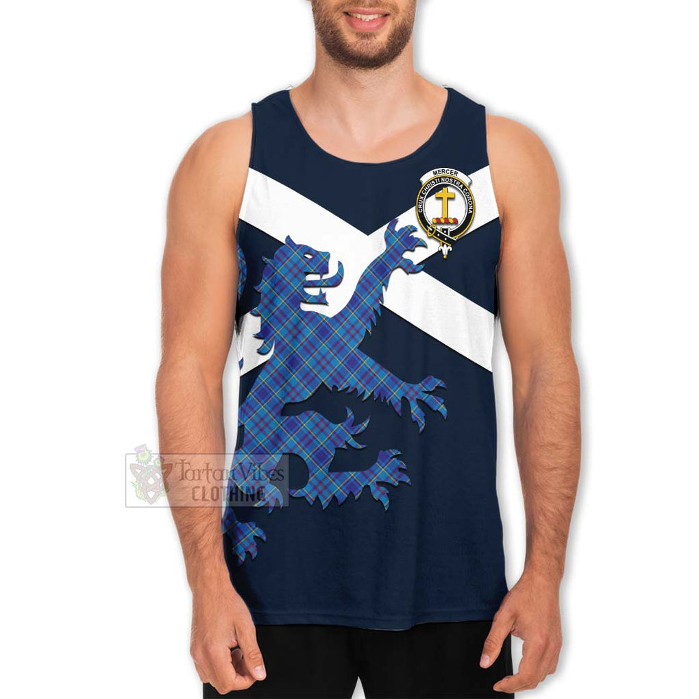 Tartan Vibes Clothing Mercer Tartan Lion Rampant Men's Tank Top – Proudly Display Your Heritage with Alba Gu Brath and Clan Name