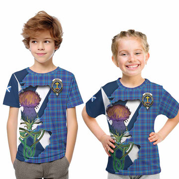 Mercer Tartan Family Crest Kid T-Shirt Scottish Thistle Celtic Inspired Youth XL Size14 - Tartan Vibes Clothing