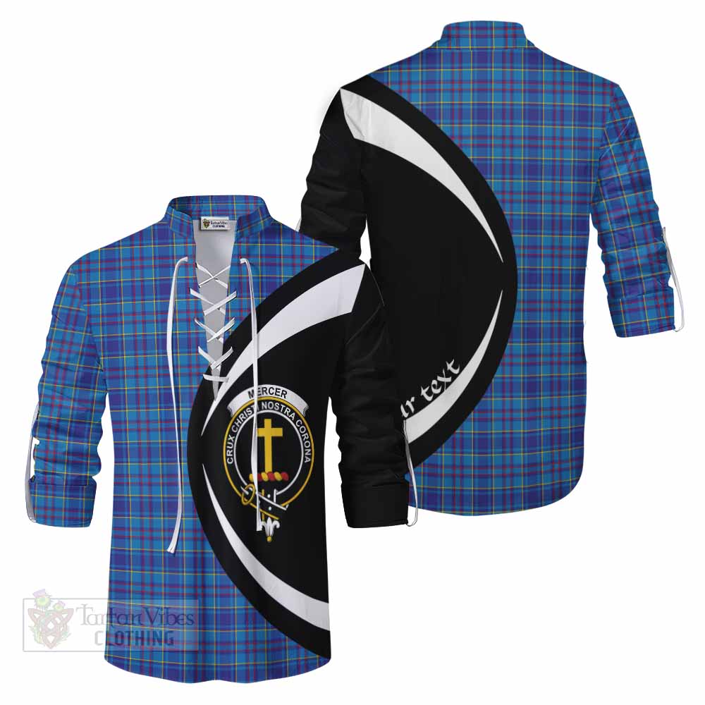 Tartan Vibes Clothing Mercer Tartan Ghillie Kilt Shirt with Family Crest Circle Style