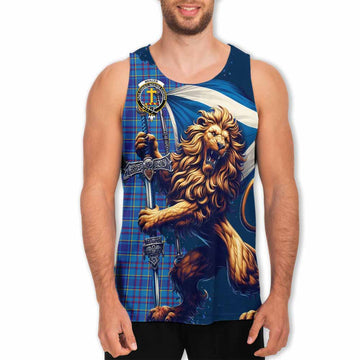 Mercer Tartan Family Crest Men's Tank Top with Scottish Majestic Lion