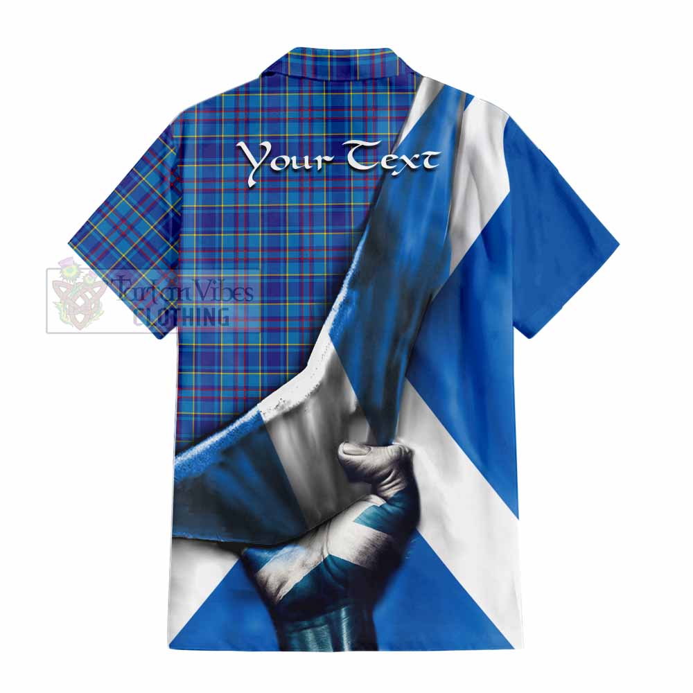 Tartan Vibes Clothing Mercer Tartan Short Sleeve Button Shirt with Family Crest Scotland Patriotic Style