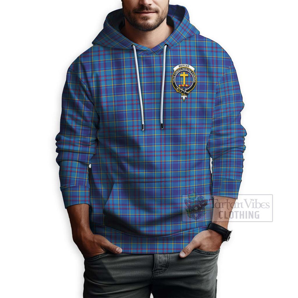 Tartan Vibes Clothing Mercer Tartan Hoodie with Family Crest Celtic Skull Style