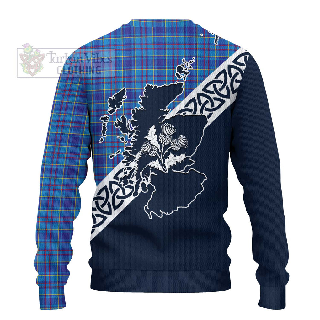 Tartan Vibes Clothing Mercer Tartan Knitted Sweater Featuring Thistle and Scotland Map