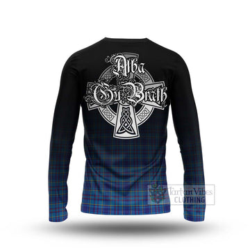 Mercer Tartan Long Sleeve T-Shirt Featuring Alba Gu Brath Family Crest Celtic Inspired