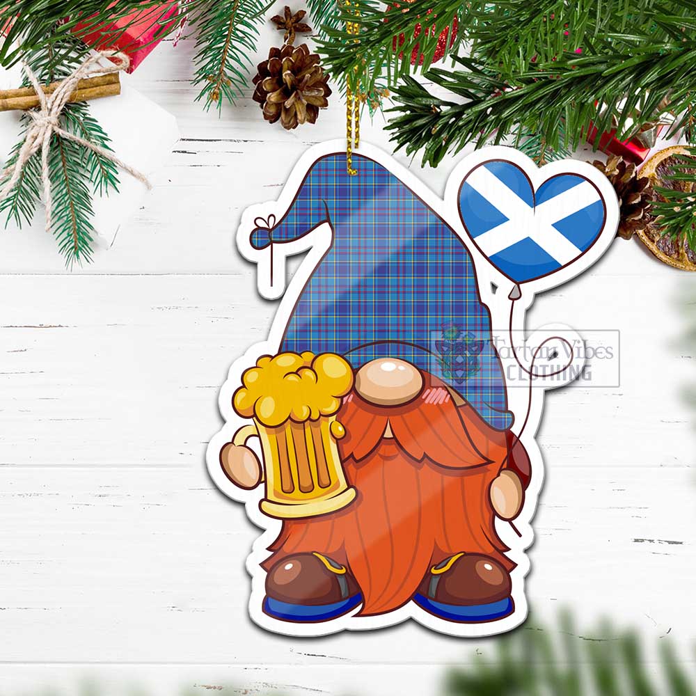 Tartan Vibes Clothing Mercer Tartan Gnome Holding Beer Glass Christmas Ornament with Personalized National Flag