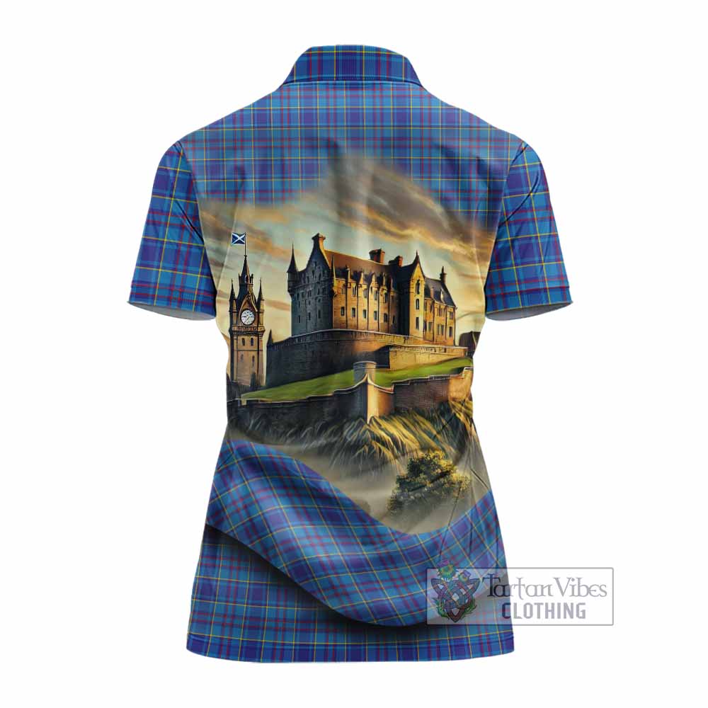 Mercer Tartan Family Crest Women's Polo Shirt with Scottish Ancient Castle Style - Tartan Vibes Clothing