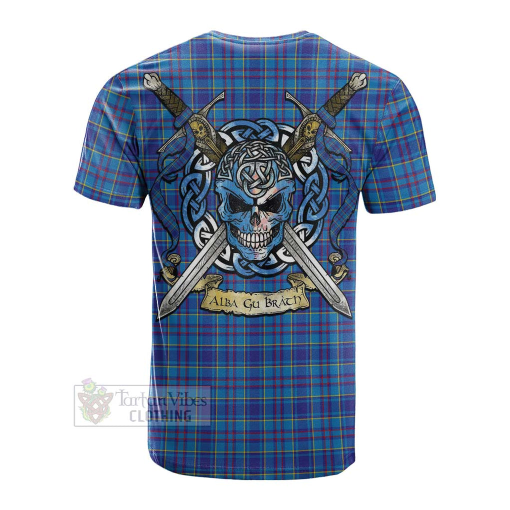 Tartan Vibes Clothing Mercer Tartan Cotton T-shirt with Family Crest Celtic Skull Style