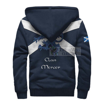 Mercer Tartan Lion Rampant Sherpa Hoodie  Proudly Display Your Heritage with Alba Gu Brath and Clan Name