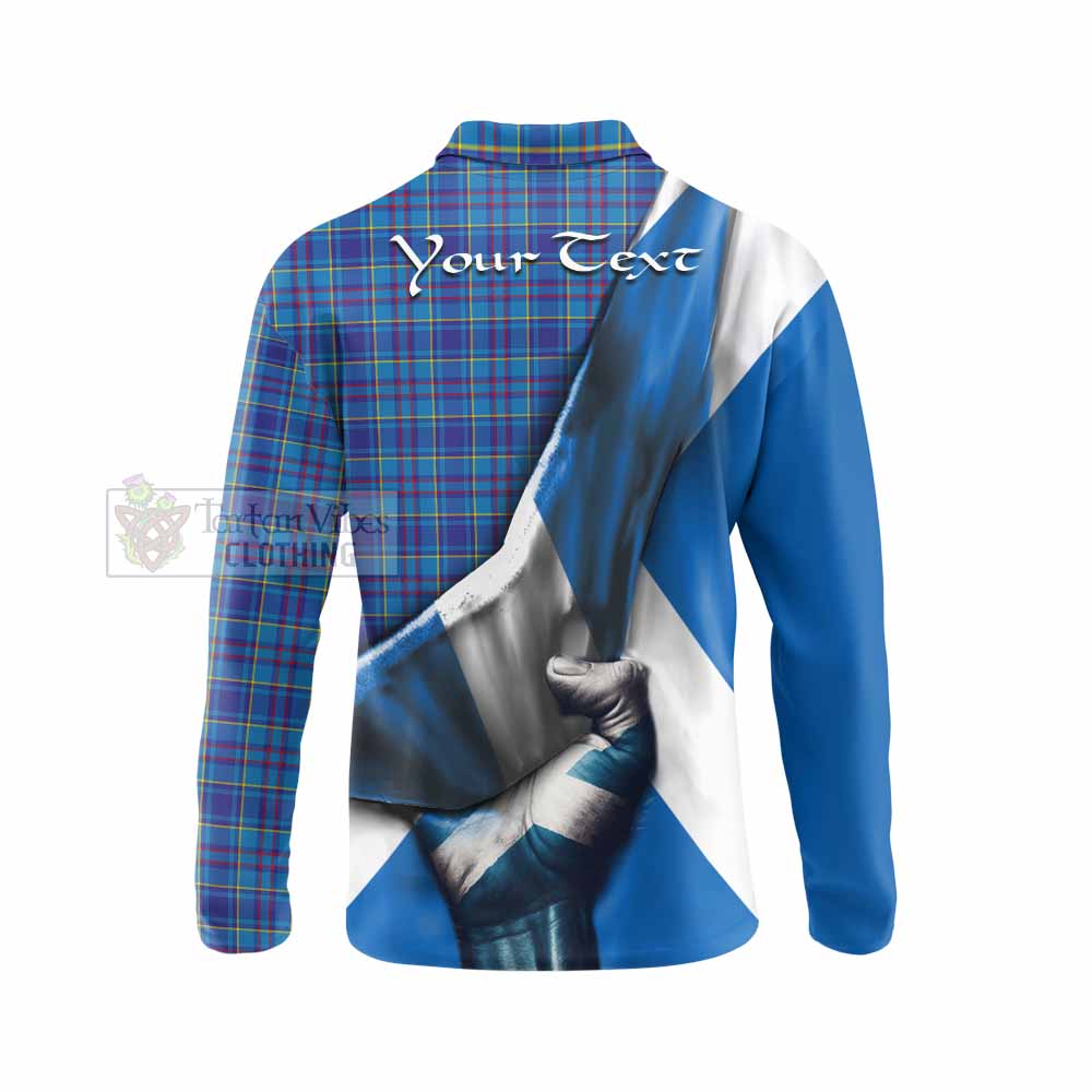 Tartan Vibes Clothing Mercer Tartan Long Sleeve Polo Shirt with Family Crest Scotland Patriotic Style