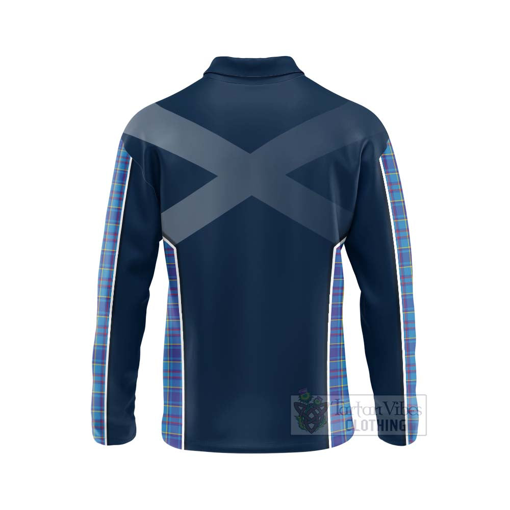 Tartan Vibes Clothing Mercer Tartan Long Sleeve Polo Shirt with Family Crest and Scottish Thistle Vibes Sport Style