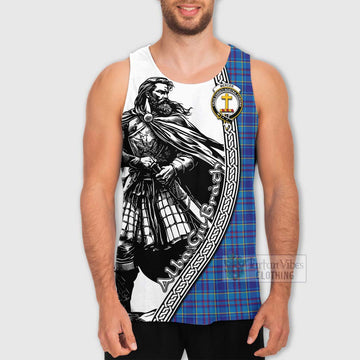 Mercer Tartan Clan Crest Men's Tank Top with Highlander Warrior Celtic Style