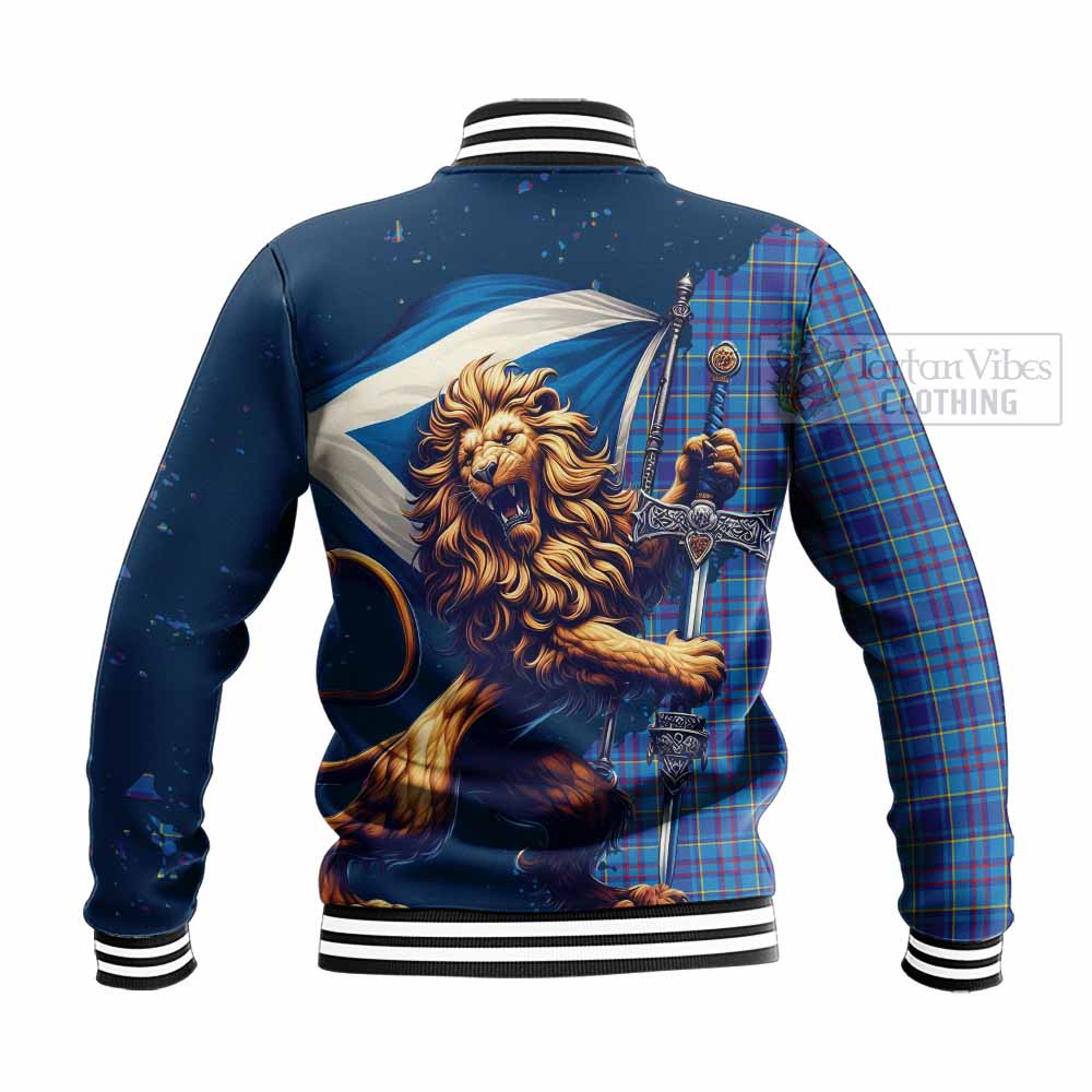 Tartan Vibes Clothing Mercer Tartan Family Crest Baseball Jacket with Scottish Majestic Lion