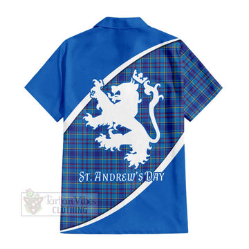 Mercer Family Crest Tartan Short Sleeve Button Shirt Celebrate Saint Andrew's Day in Style