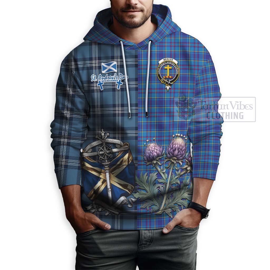 Tartan Vibes Clothing Mercer Tartan Hoodie Happy St. Andrew's Day Half Tartan Style