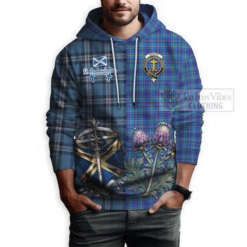 Mercer Tartan Hoodie Happy St. Andrew's Day Half Tartan Style