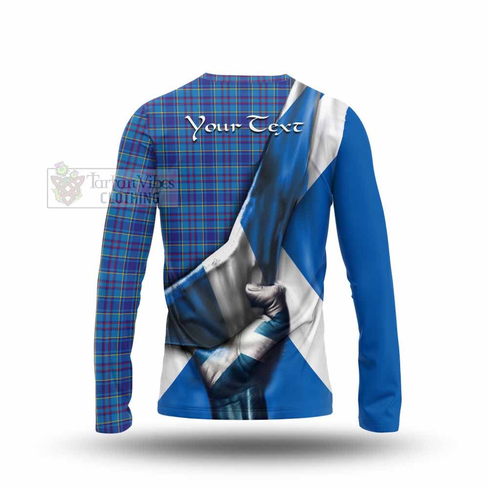 Tartan Vibes Clothing Mercer Tartan Long Sleeve T-Shirt with Family Crest Scotland Patriotic Style