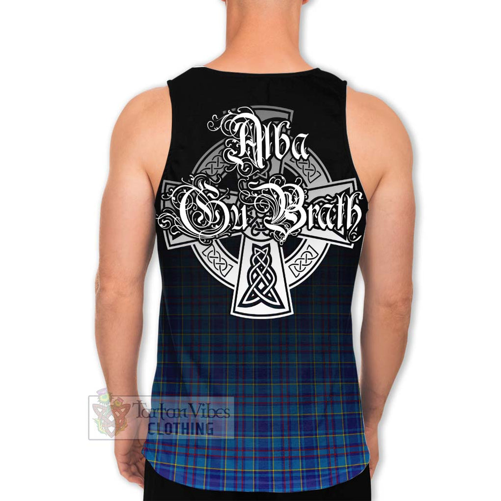 Tartan Vibes Clothing Mercer Tartan Men's Tank Top Featuring Alba Gu Brath Family Crest Celtic Inspired