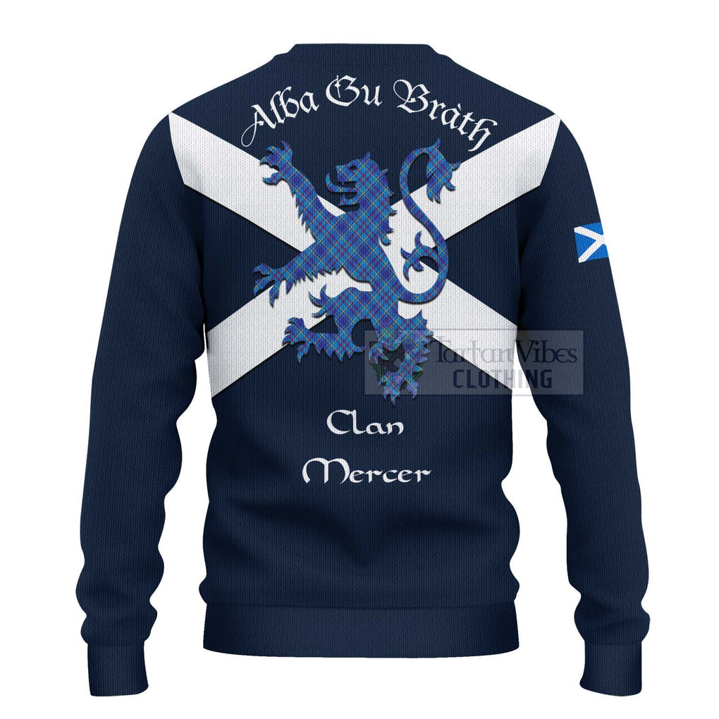 Tartan Vibes Clothing Mercer Tartan Lion Rampant Knitted Sweater – Proudly Display Your Heritage with Alba Gu Brath and Clan Name