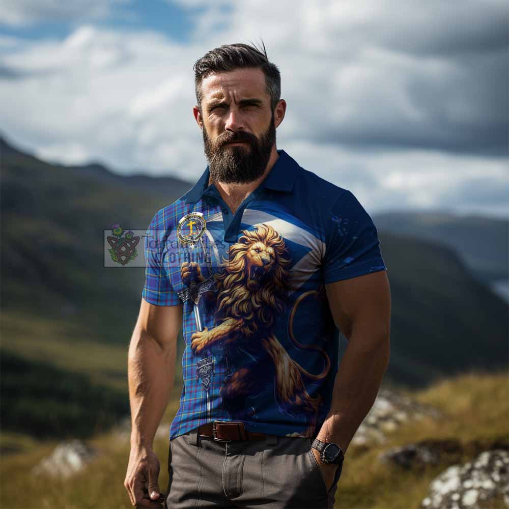 Tartan Vibes Clothing Mercer Tartan Family Crest Men's Polo Shirt with Scottish Majestic Lion