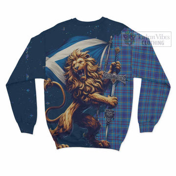 Mercer Tartan Family Crest Sweatshirt with Scottish Majestic Lion