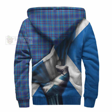 Mercer Tartan Sherpa Hoodie with Family Crest Scotland Patriotic Style