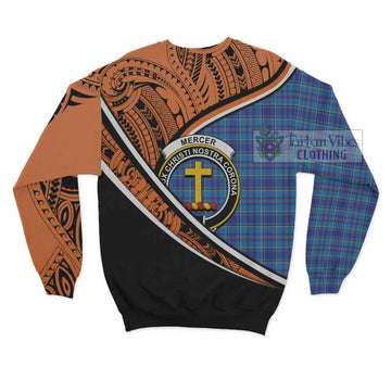 Mercer Crest Tartan Sweatshirt with Polynesian Vibes Style - Orange Version