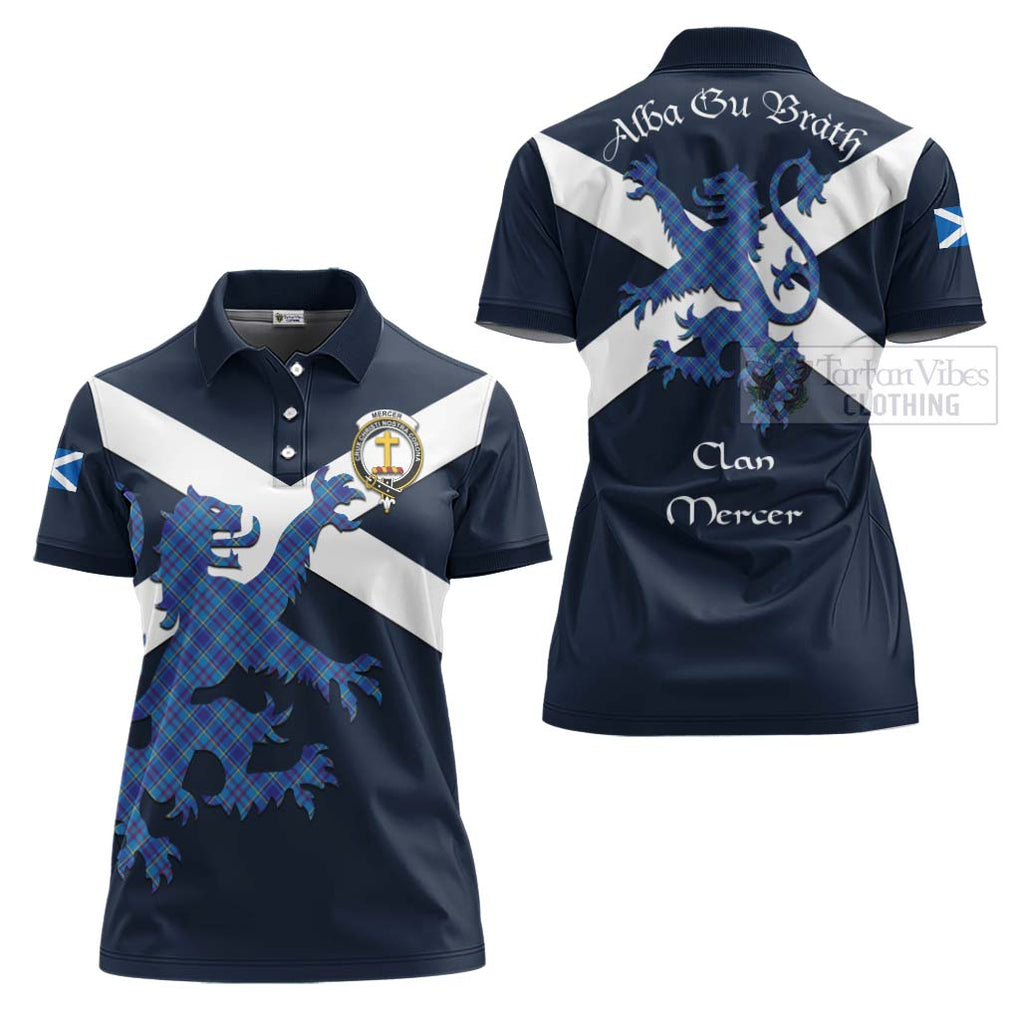 Tartan Vibes Clothing Mercer Tartan Lion Rampant Women's Polo Shirt – Proudly Display Your Heritage with Alba Gu Brath and Clan Name