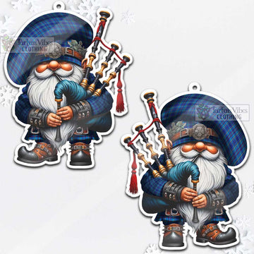 Mercer Tartan Bagpiper Gnome Christmas Ornament