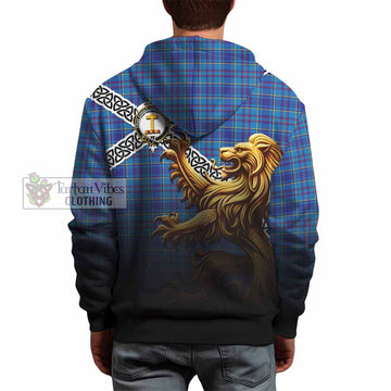 Mercer Crest Tartan Hoodie with Golden Lion Emblem Celtic Style - Tartan Vibes Clothing