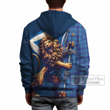 Mercer Tartan Family Crest Hoodie with Scottish Majestic Lion