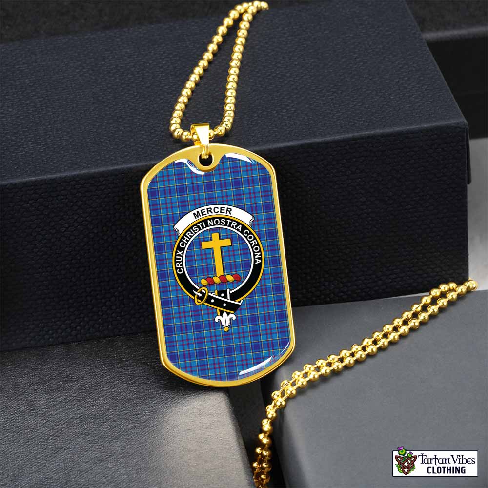 Tartan Vibes Clothing Mercer Tartan Dog Tag Necklace with Family Crest