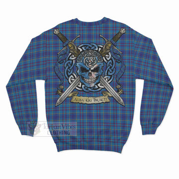 Mercer Tartan Sweatshirt with Family Crest Celtic Skull Style