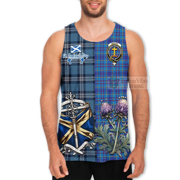 Mercer Tartan Men's Tank Top Happy St. Andrew's Day Half Tartan Style