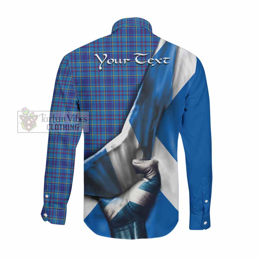 Tartan Vibes Clothing Mercer Tartan Long Sleeve Button Shirt with Family Crest Scotland Patriotic Style