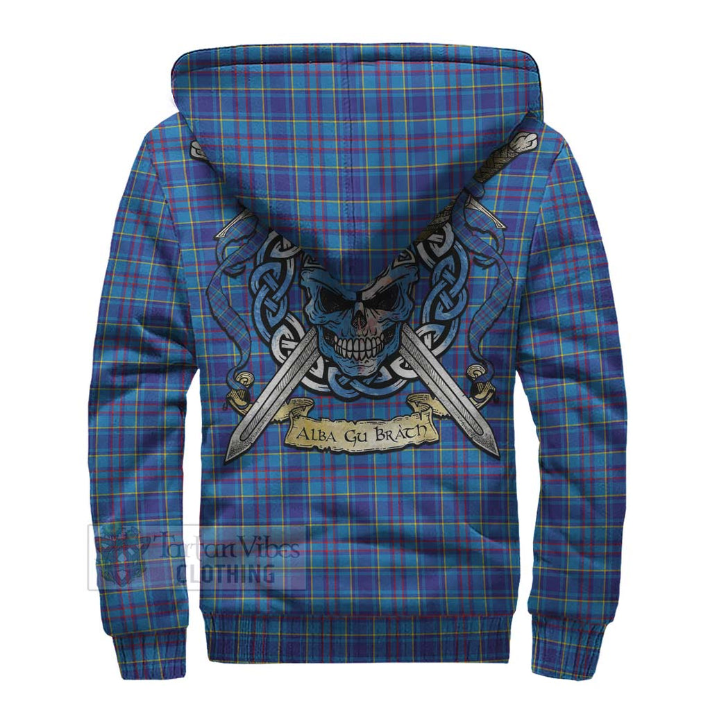 Tartan Vibes Clothing Mercer Tartan Sherpa Hoodie with Family Crest Celtic Skull Style