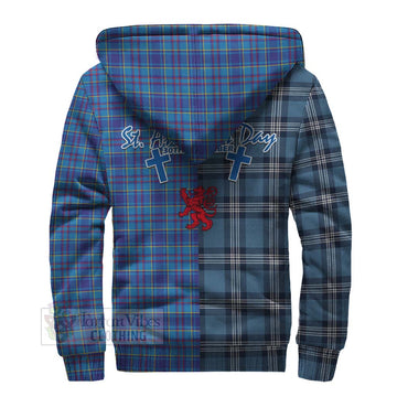 Mercer Tartan Sherpa Hoodie Happy St. Andrew's Day Half Tartan Style