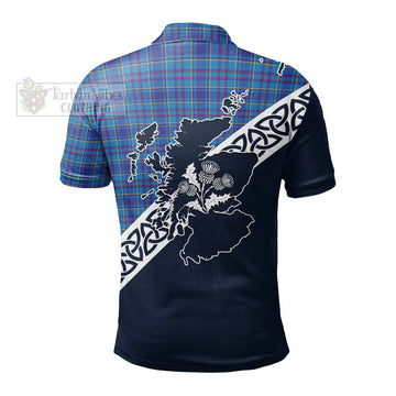 Mercer Tartan Polo Shirt Featuring Thistle and Scotland Map